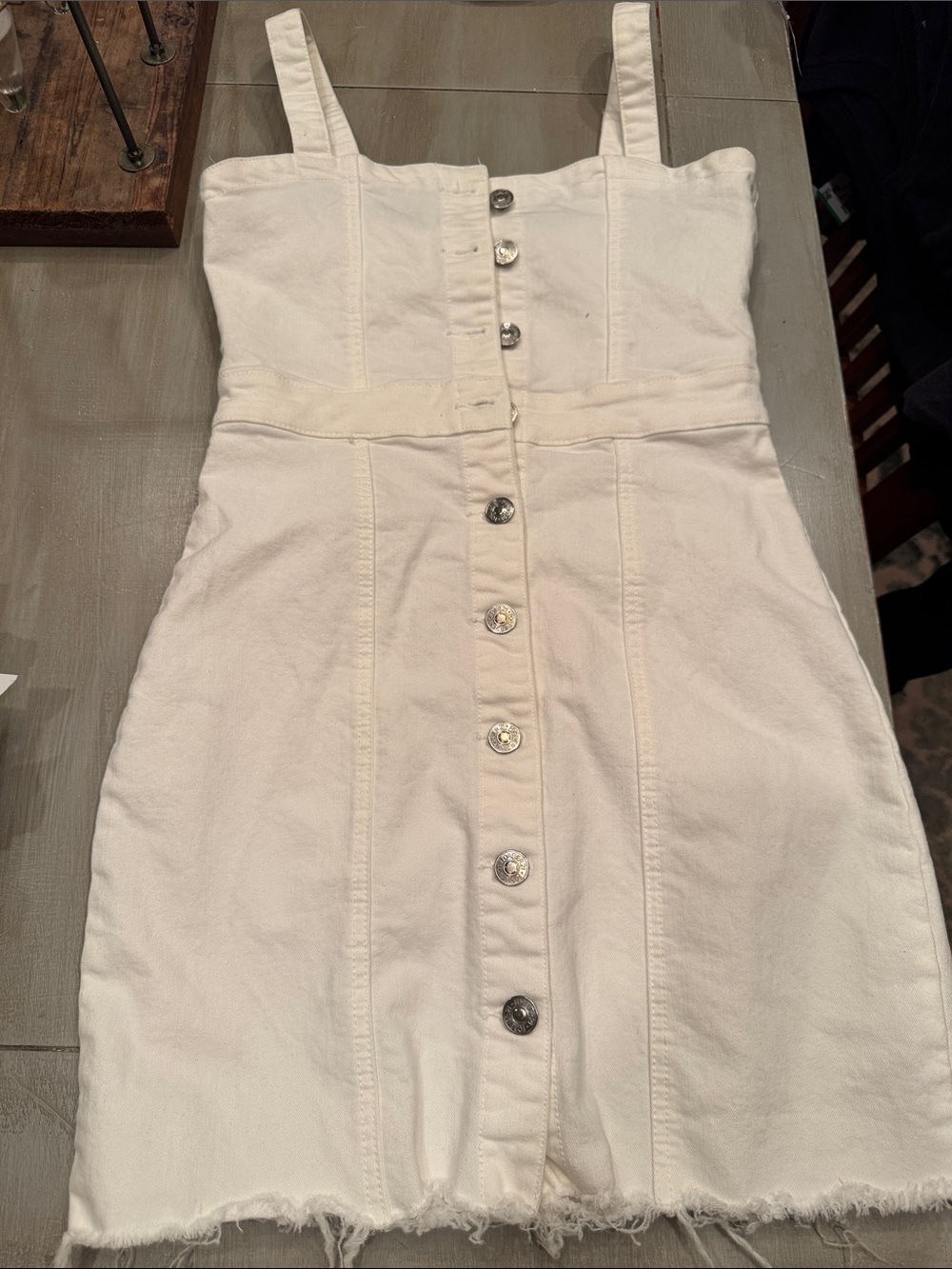 Forever 21 White Button-Front Mini Dress